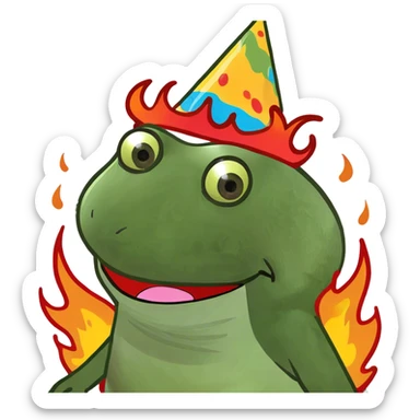 Laughing fire sticker