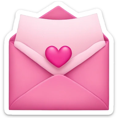 pink love letter  sticker