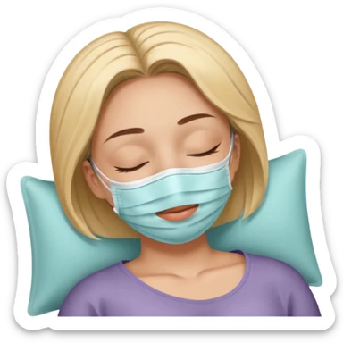 Lady with face mask spa beauty full face relaxing sticker