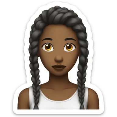 Black teen girl is sad sticker
