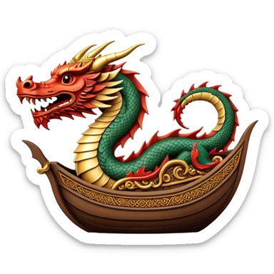 Boat with dragon head  sticker