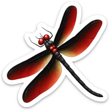 red and black dragonfly sticker