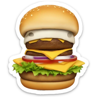 Running on a burger sticker