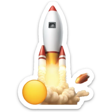 Rocket crashing into sun sticker