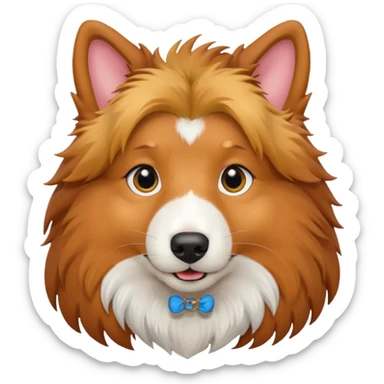 shetland sheepdog anime character head sticker
