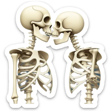 Skeleton kiss sticker