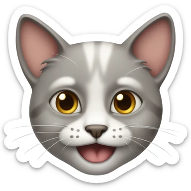 Cat with a pained, fake smile sticker