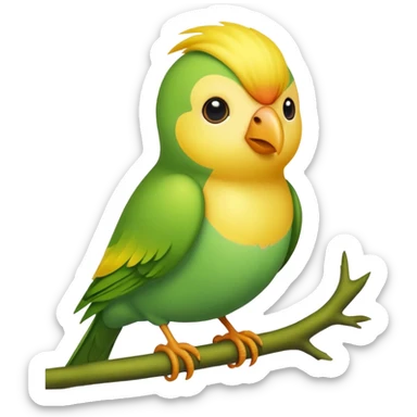 A love bird with color green and his head yellow  sticker