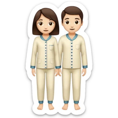  Dark brown and cream color pajamas sticker