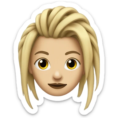 Punk girl dreads blonde sticker