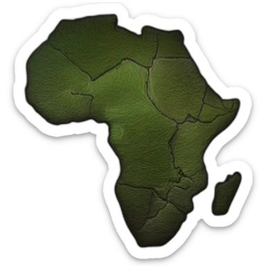 Le continent Africain simplement de couleur noire sticker