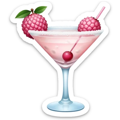 baby pink lychee martini drink sticker