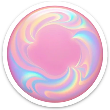 round cut pink holographic opal with iridescent fire and pastel swirls sticker