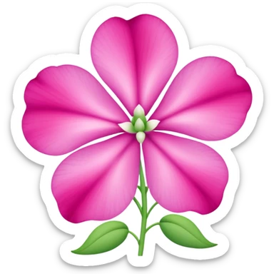 sweetpea flower, pink with dotted center, emoji style sticker