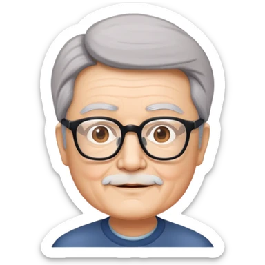 "- Nam
- 70 tuổi
- Da trắng, tóc mái chéo
- Mặt vuông
- Đeo kính
" sticker