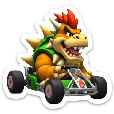 Bowser on a kart sticker