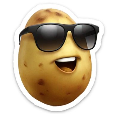 Potato wearing sunglasses  sticker