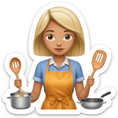 Female cooking sticker