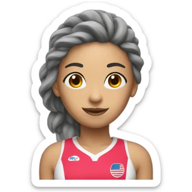 Voley player girl playing sticker