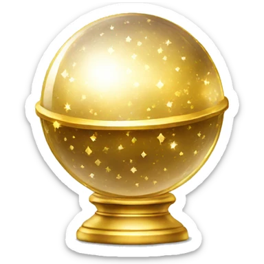 gold crystal ball sparkles sticker