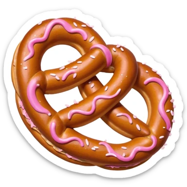 cute pretzel pink sticker