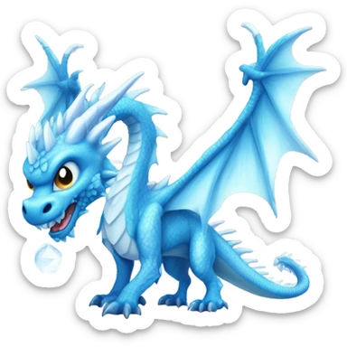 Blue ice dragon sticker