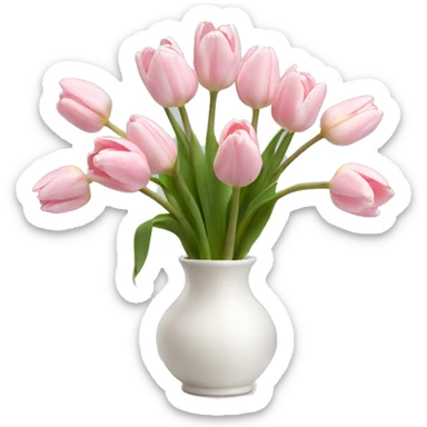 Light pink tulips in white vase sticker