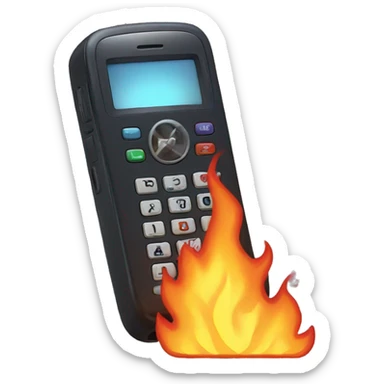 90s flip phone on fire sticker