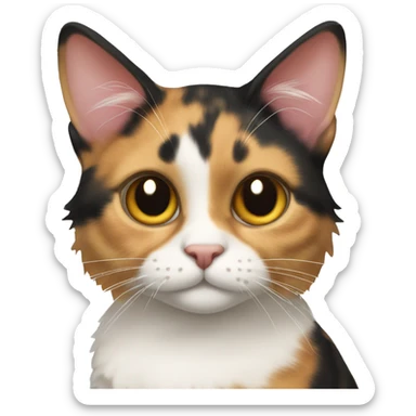 Calico bobtail cat sticker