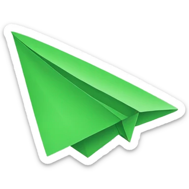 green paper plane sticker