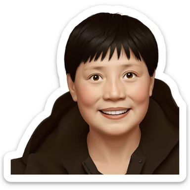 smiling boy with black hair sticker