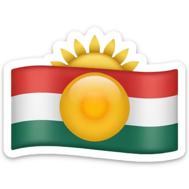 Take the Hungary flag and add a yellow sun in the middle center sticker