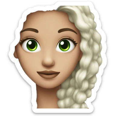 girl with green eyes brunete beatiful  sticker