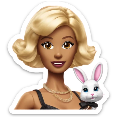 Blonde Go-go dancer Enid Sinclair Barbie,  with bunny ears  sticker