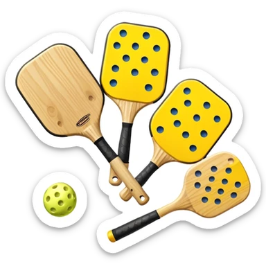 Set of pickleball paddles and ball sticker