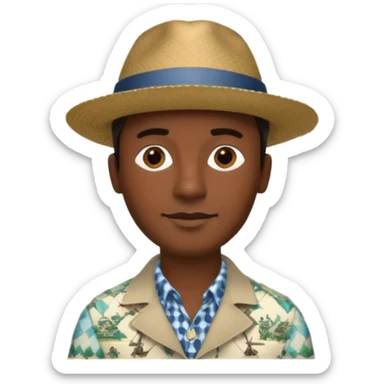 Homme. Créole réunionnais avec chapeau tour eifeil sticker