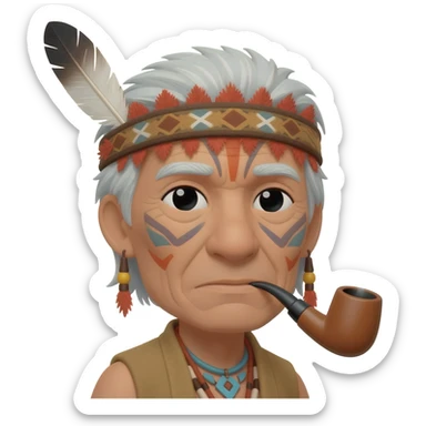 shaman fumando pipa sticker