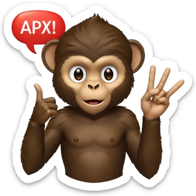 black monkey holding the middlefinge with a speech bubble saying "apex" sticker