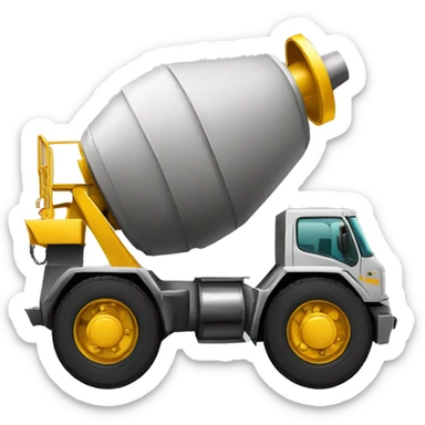 a cement mixer wearing gold jewelry sticker