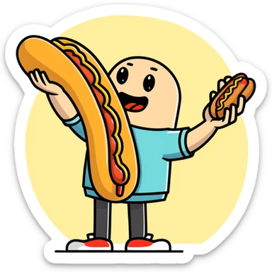 Rockstar chocking a hot dog sticker