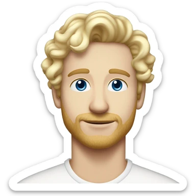 3/4 profile light curl blonde 30yo man blue eyed pale skin sticker