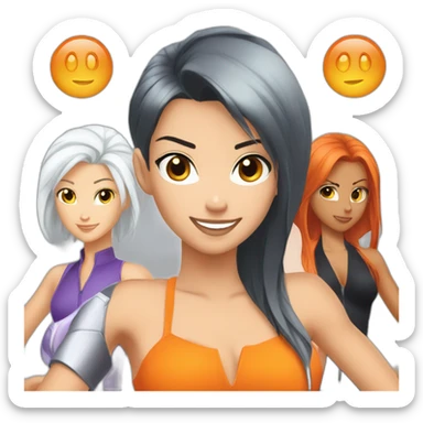 totally spies three girls white hair black hair orange hair sticker
