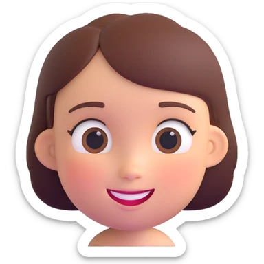adorable girl character with round face, cheerful expression sticker