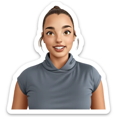 smiling girl with brown eyes sticker