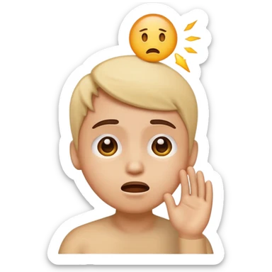 emoji looking up confused while scratching its head sticker