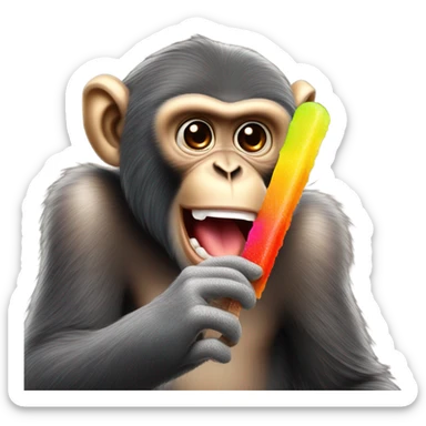 monkey eating popsicle sticker