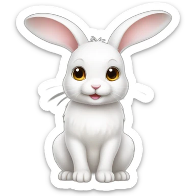 Rabbit white baby rabbit sticker