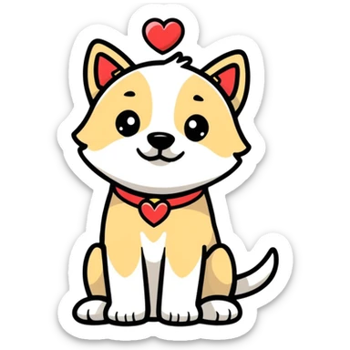 Heart shaped dog sticker