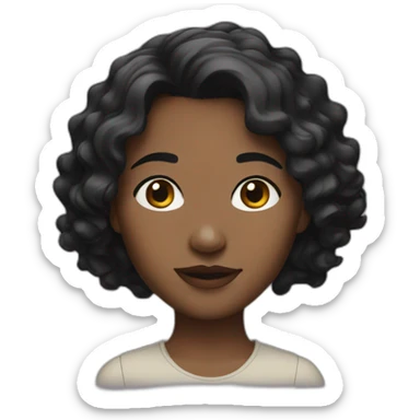 matt girl with short wavy dark hair sticker