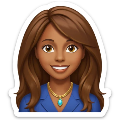 Deborah Cox with long brown hair sticker